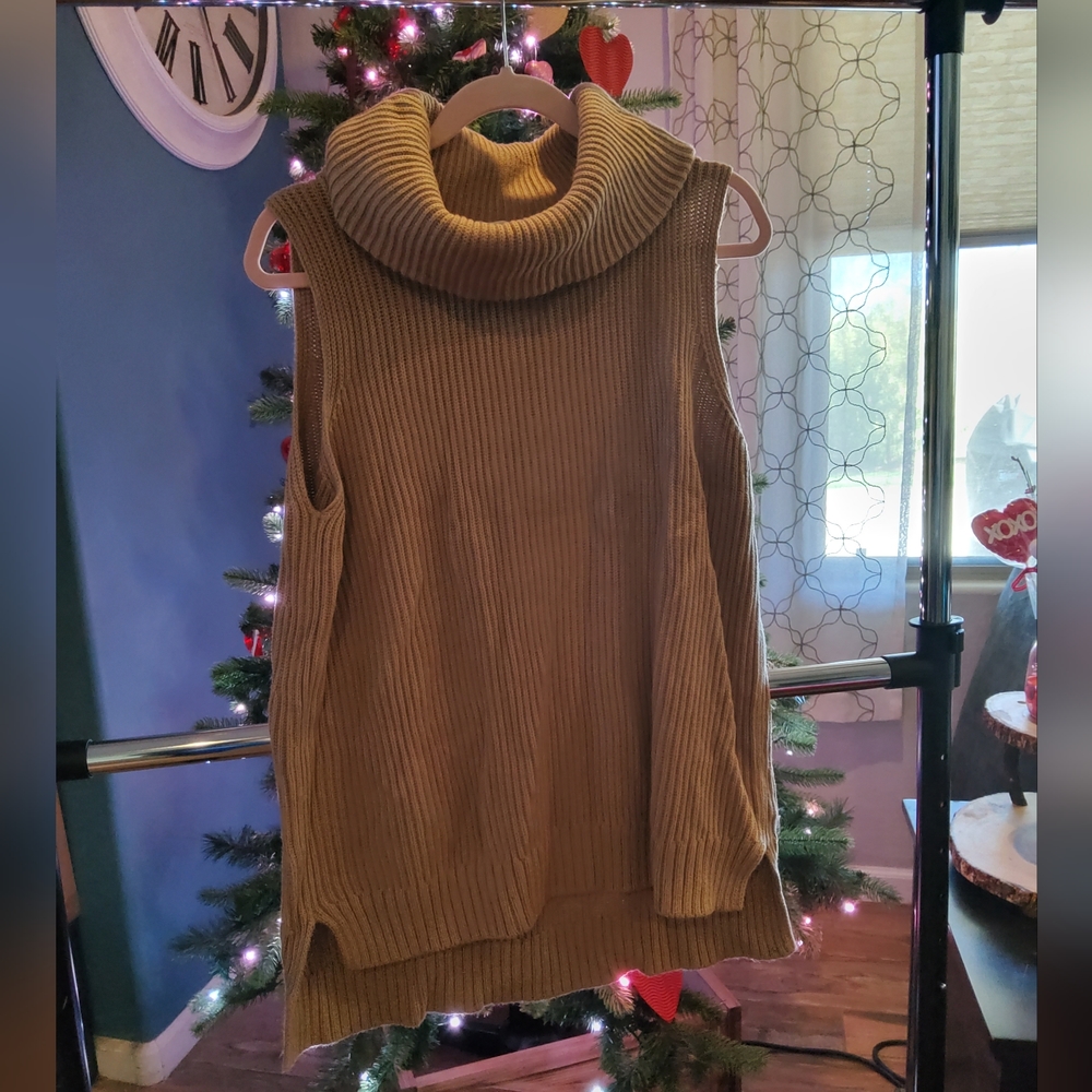 NWOT Michael Kors cowl neck tan sleeveless sweater